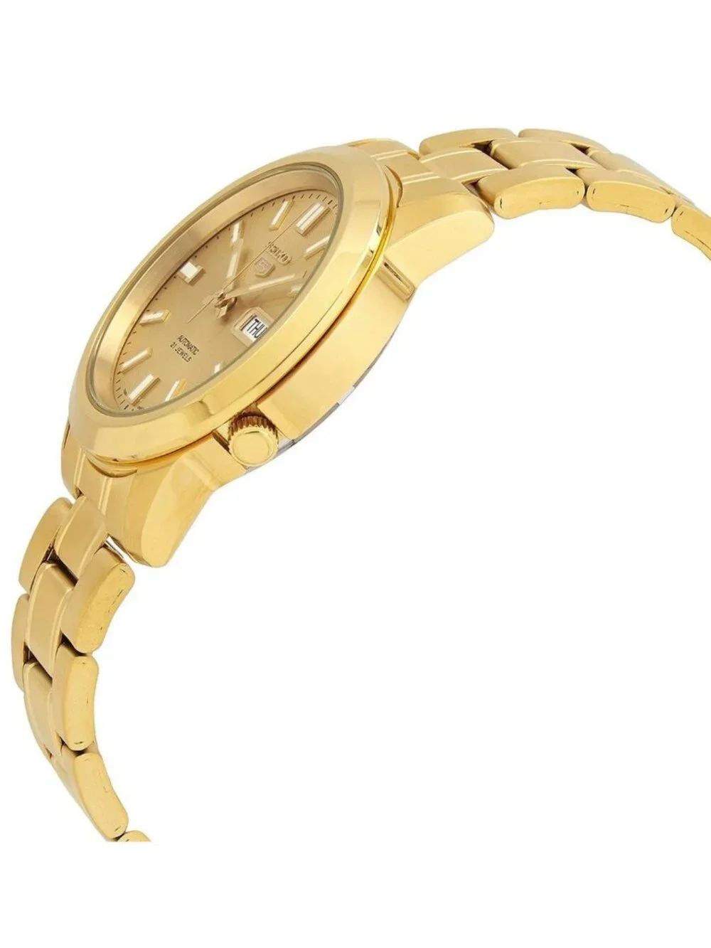 NWT Seiko 5 Automatic Gold Dial Yellow Gold-tone Men's Watch